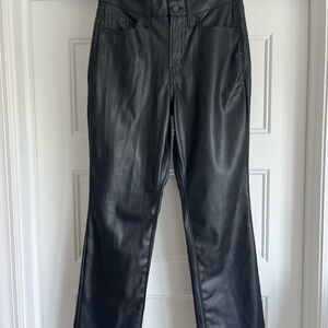 Old Navy Black Faux Leather Boot-Cut Pants
